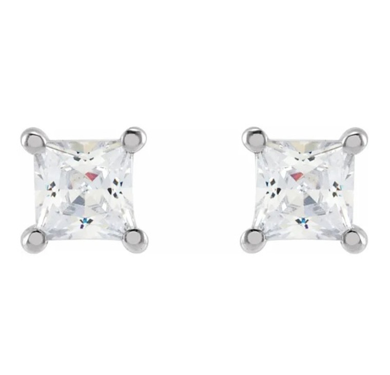 0.50ct Princess Cut Studs 2