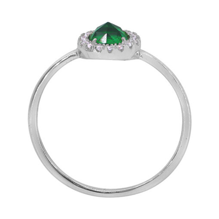 Emerald CZ Halo Ring