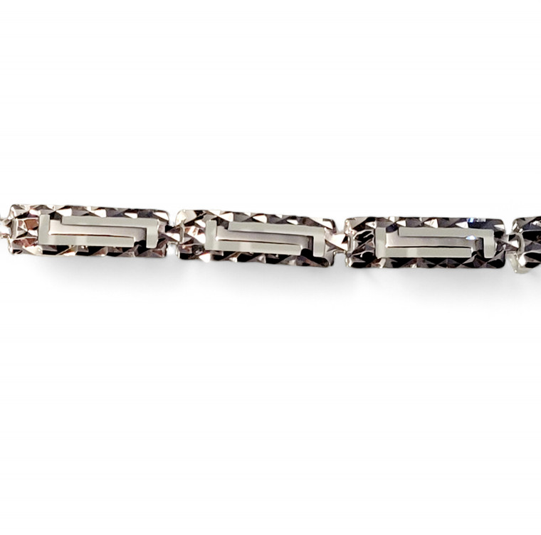 Greek-Key Diamond Cut Bracelet