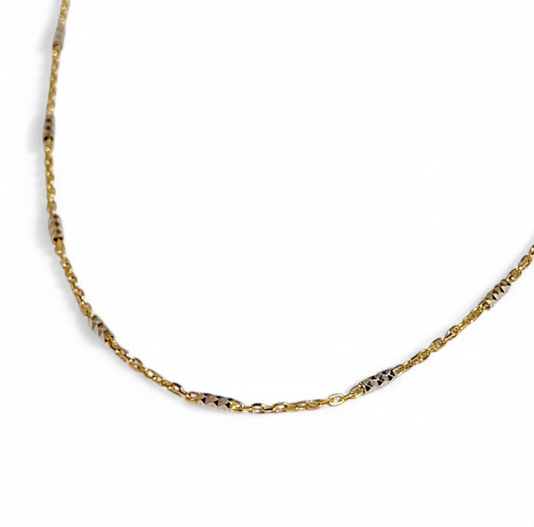 Fancy Chain with Diamond Cut Bars 18"