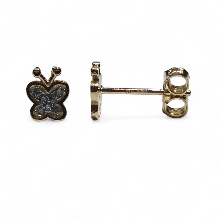 Blue CZ Butterfly Studs