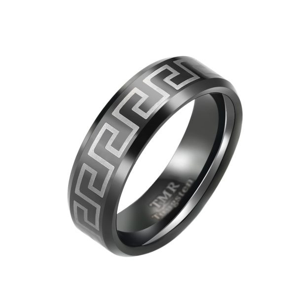 Matte Black with Greek Key, 8mm