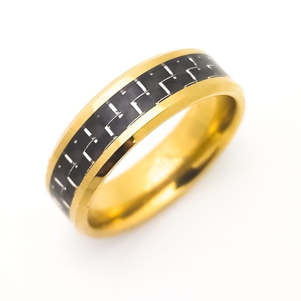Gold with Black Carbon Fiber 8mm
