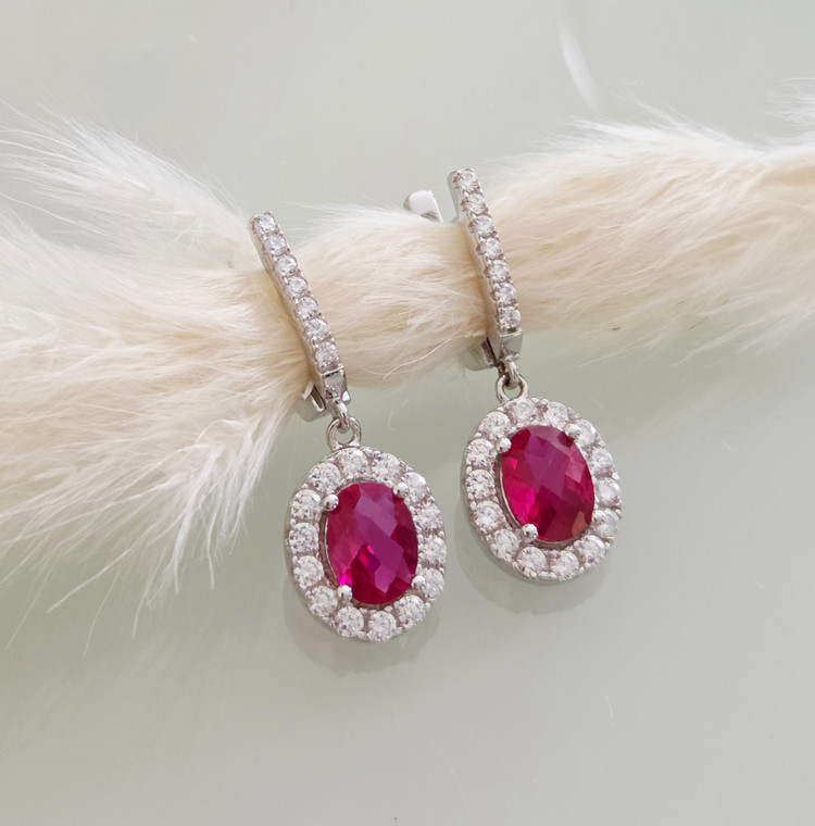 Ruby CZ Earrings