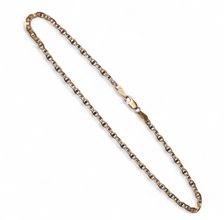 2-tone Diamond Cut Link Anklet