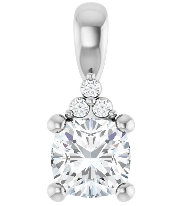 0.67ct Lab Cushion Pendant