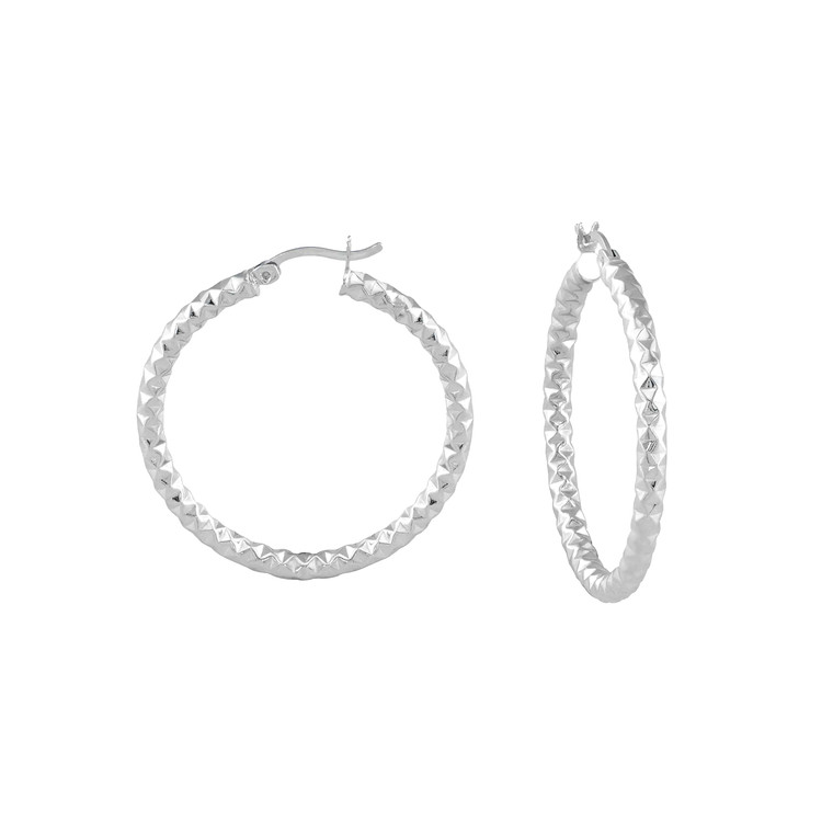 25mm Diamond Cut Hoops