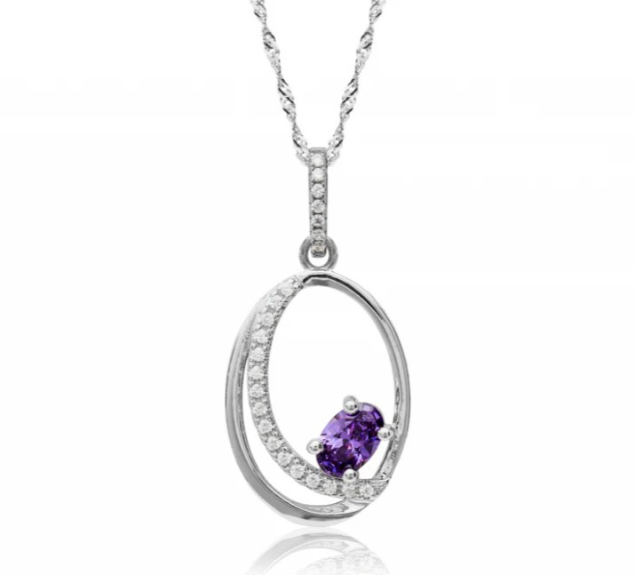 Amethyst CZ Pendant
