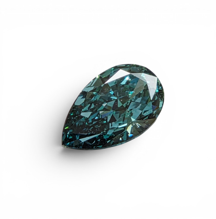 Pear 2.36ct Fancy Vivid Blue Green Lab Diamond