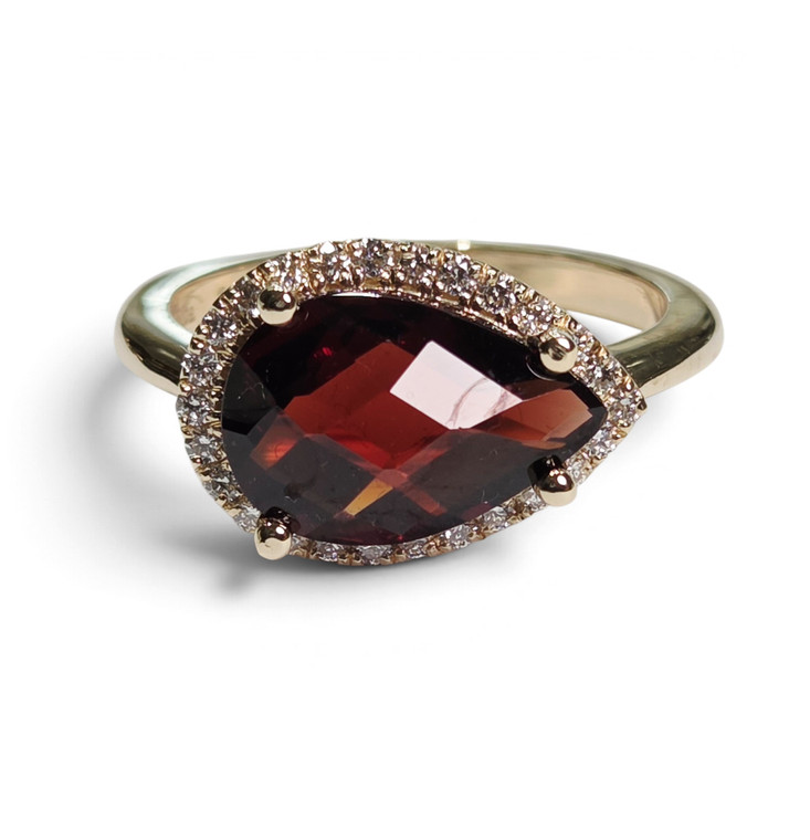 3.41ct Garnet Halo Ring