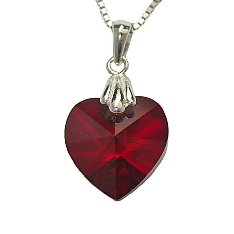 Swarovski Garnet Heart Pendant