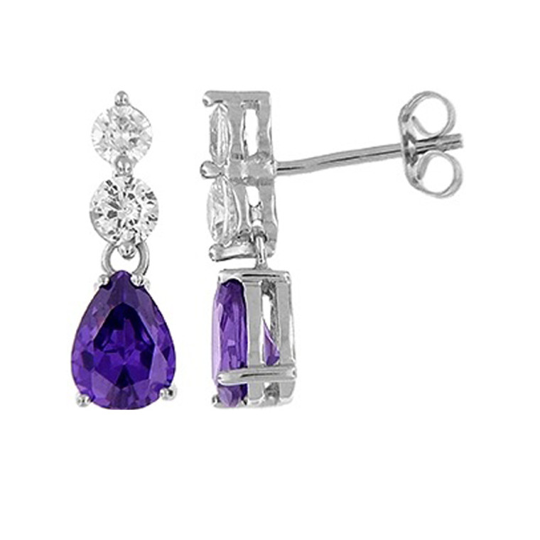 Amethyst CZ Earrings