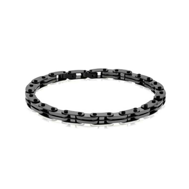 Black Steel Link Bracelet