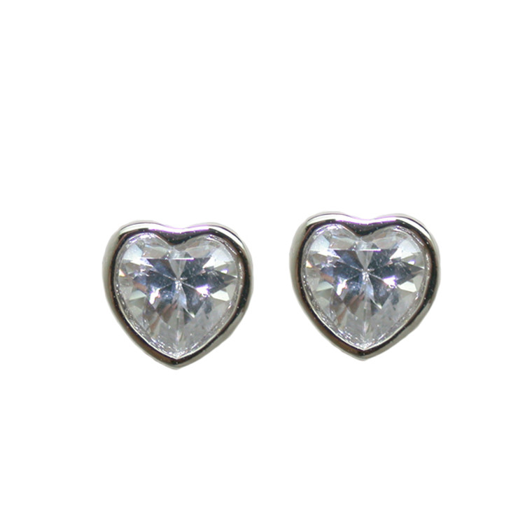 Heart CZ Studs