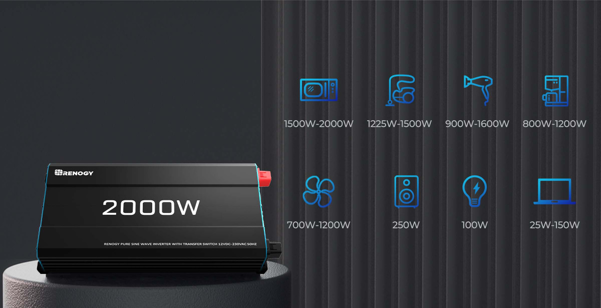 2000W 12V to 230V/240V Pure Sine Wave Inverter (with UPS Function)