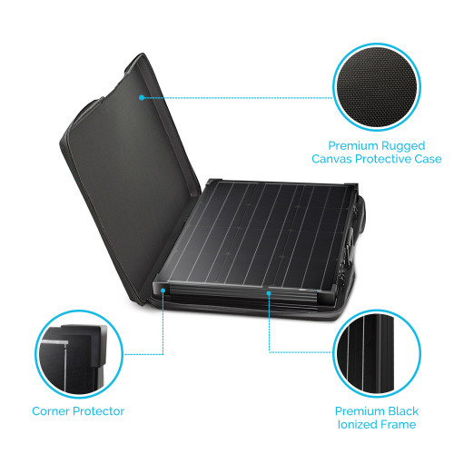100 Watt 12 Volt Monocrystalline Foldable Solar Suitcase w/o Controller