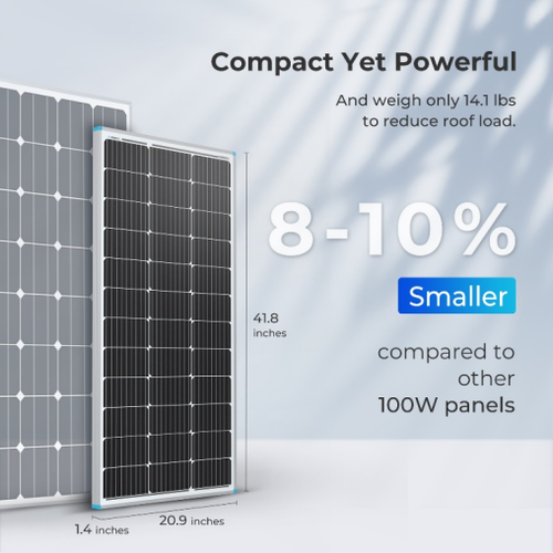 100 Watt 12 Volt Monocrystalline Solar Panel (Compact Design)【New】