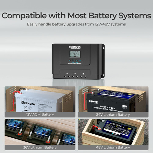60 amp solar charge controller adaptable to different systems
