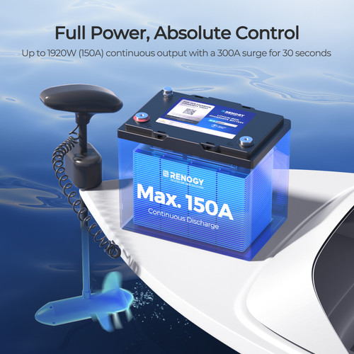 Renogy 12V 100Ah Trolling Motor Group 24 LiFePO4 Battery w/ Bluetooth