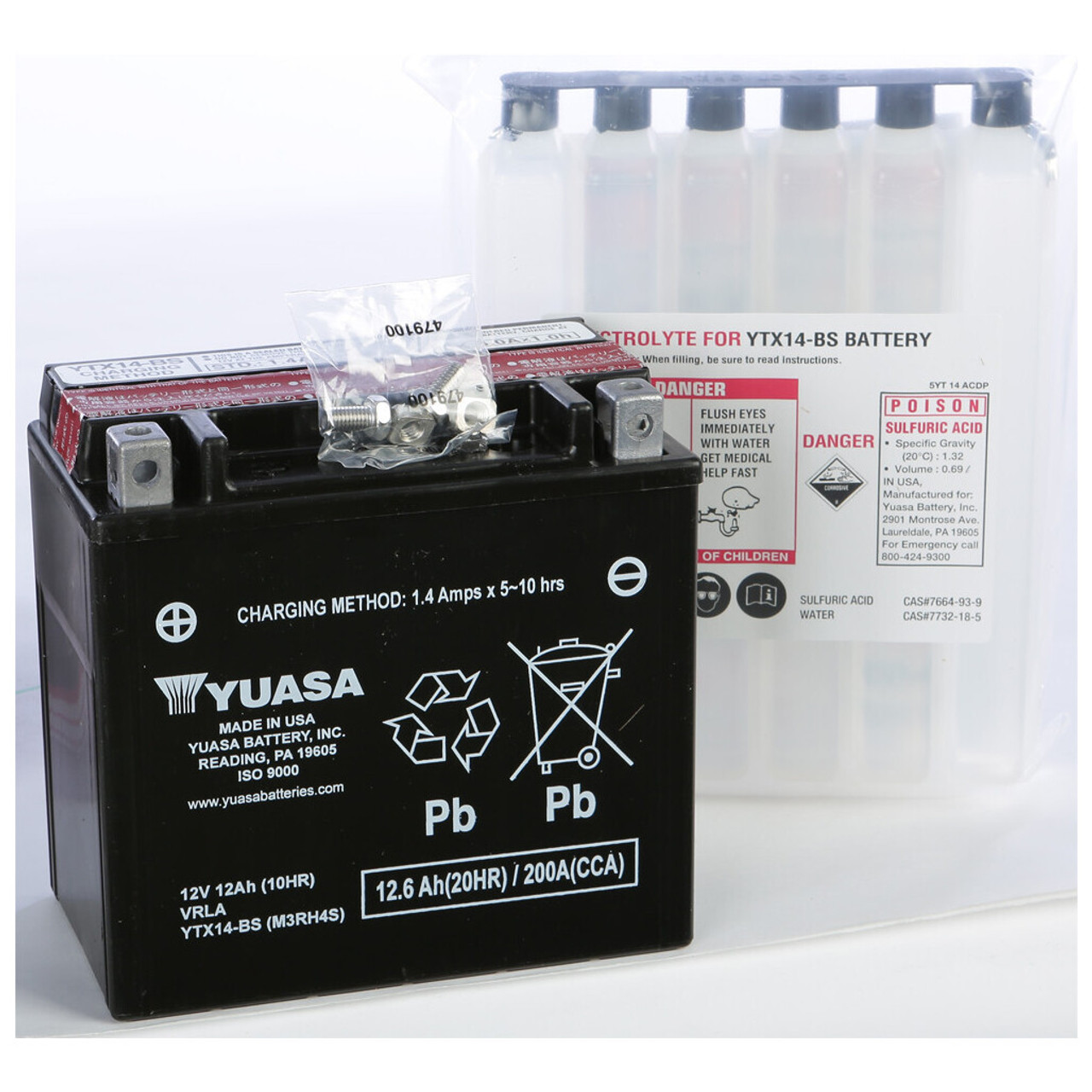 Yuasa Battery YTX14-BS Maintenance Free