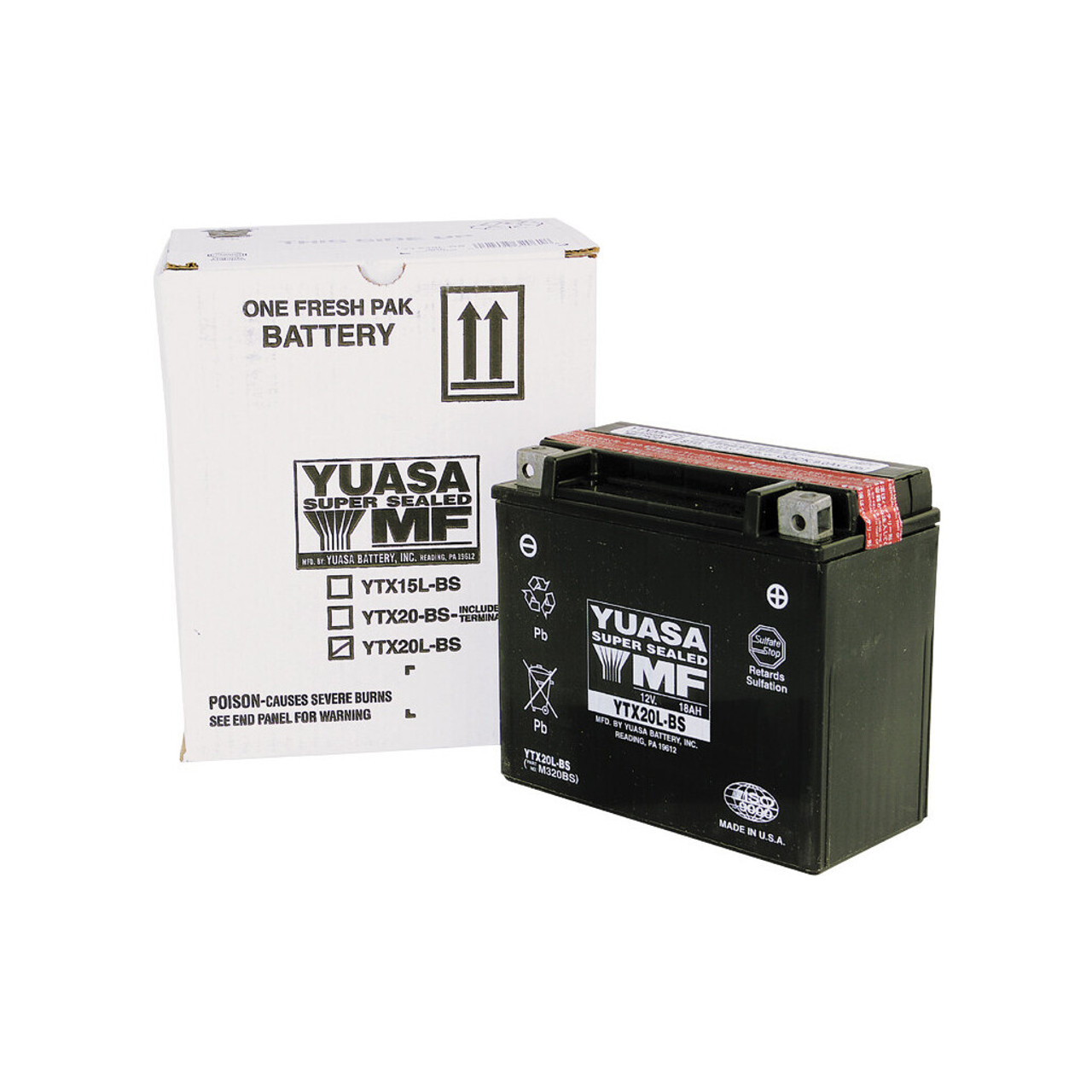 Yuasa Battery YTX20L-BS Maintenance Free