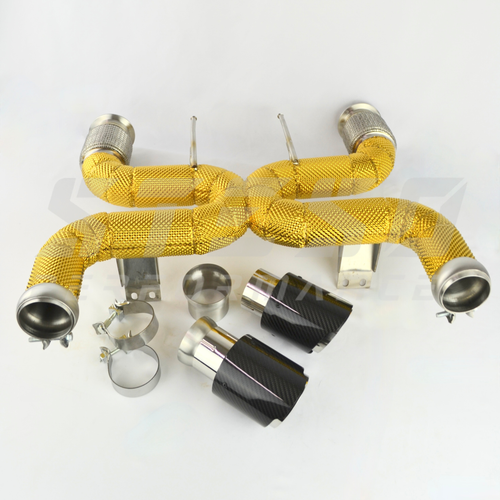 McLaren 720S Catback Exhaust with Gold Heat Shield & Tips