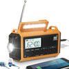 Emergency Radio,Solar Hand Crank Weather Radio Battery Portable AM/FM/Shortave/NOAA Radio with Time Display,Flashlight,Smartphone Charger,SOS,Headphone Jack