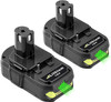 2-Pack 3000mAh 18 Volt Replace for Ryobi 18V Lithium Battery P102 P103 P104 P105 P107 P108 P109 P190