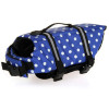 Dog Life Preserver Jacket Safety Vest Large Blue Polka Dot Reflective Handle
