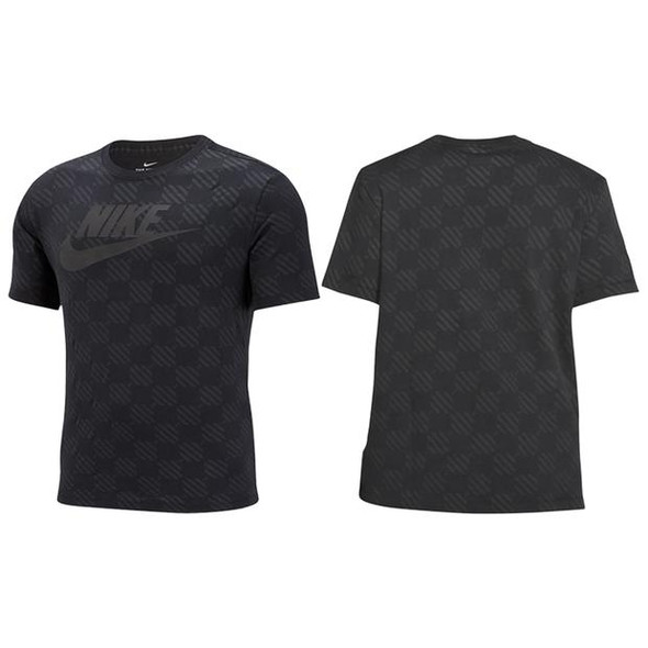 Nike Air Checkered Sportwear NSW T-Shirt Black Mens
