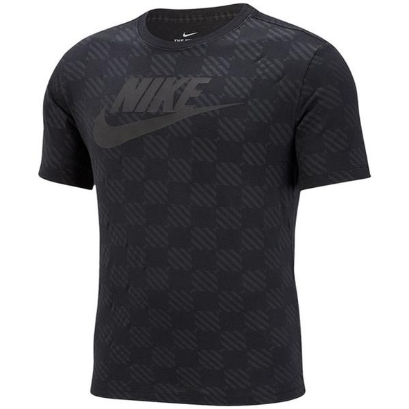Nike Air Checkered Sportwear NSW T-Shirt Black Mens (Size: Medium)