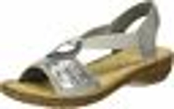 Rieker 62809-40 Slip On Sandals in Silver