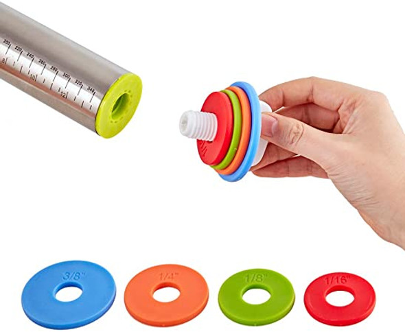 Rolling Pin Nonstick and Silicone Baking Pastry Mat Kit