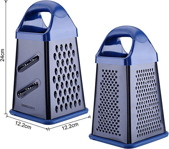 Box Grater Stainless Steel 4-Sided Graters Nonstick Coating