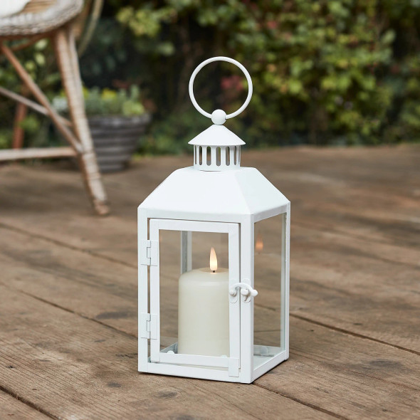 Perth White Metal Indoor/Outdoor Lantern