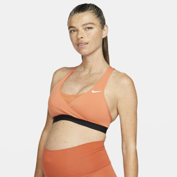 Nike Women's Swoosh-Support Padded  Sports  Bra (MATERNITY) Orange