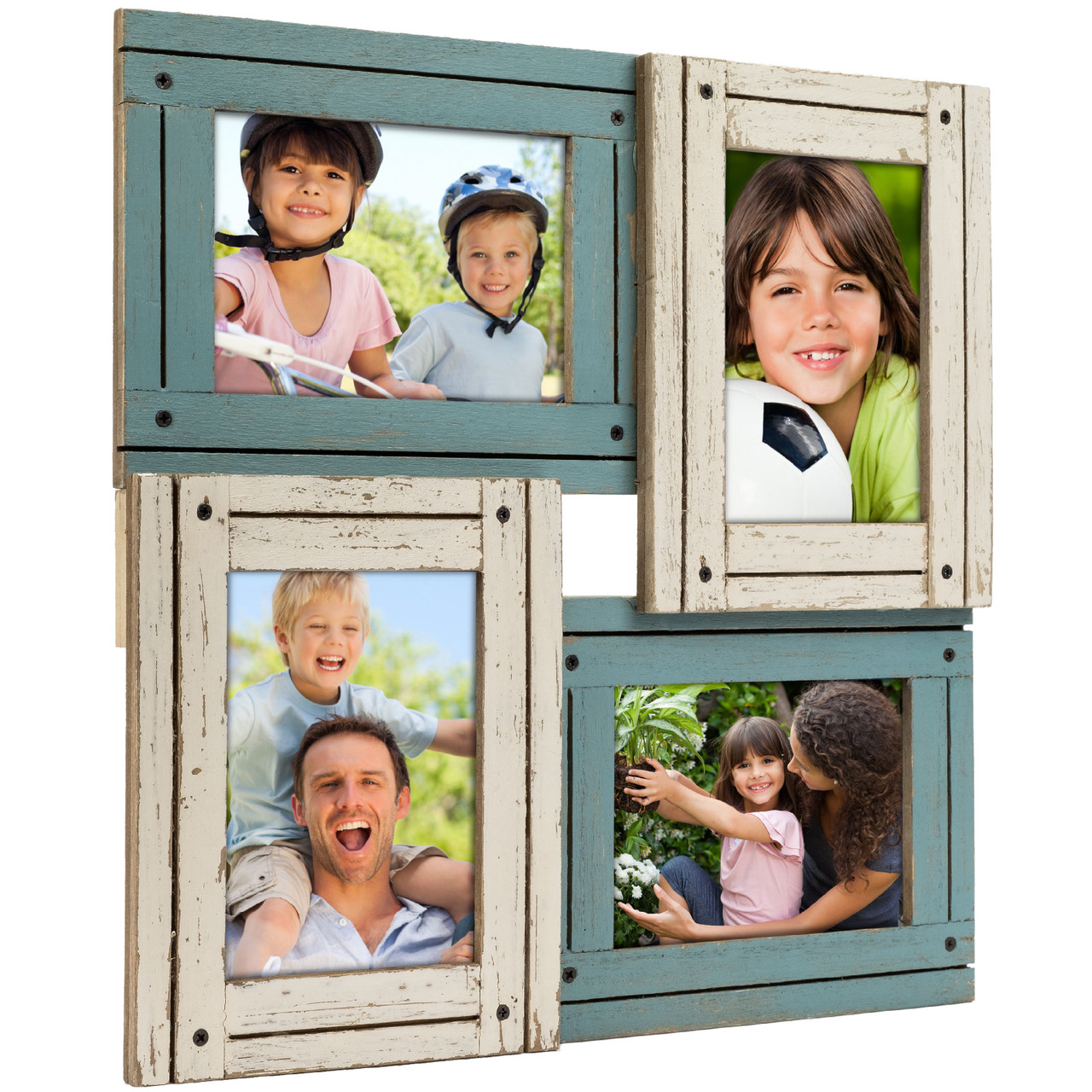Frametastic 4x6 authentic white distressed wood ready made frame