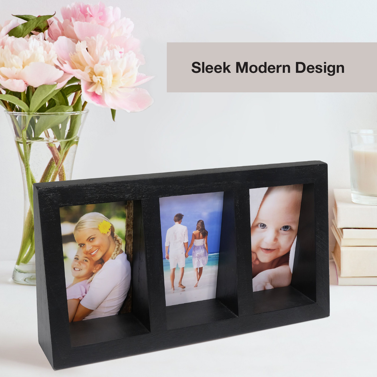 Black and White 4x6 Collage Frame - Holds 4 4x6 Photos (2 Pack) - Excello  Global Brands