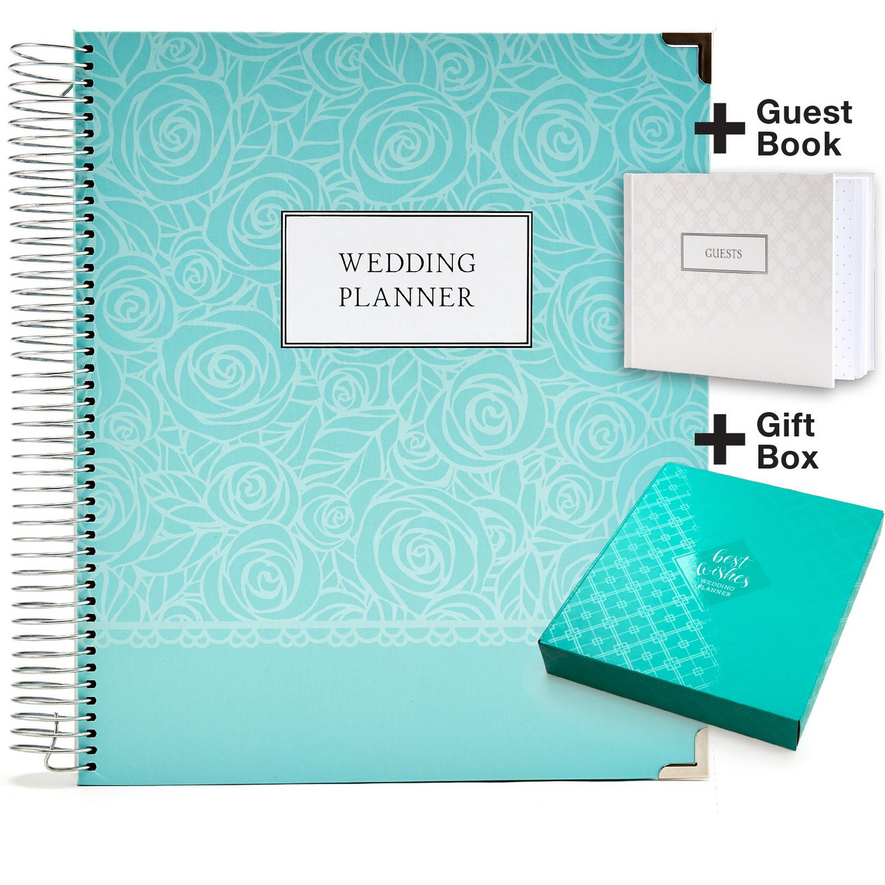 Wedding Planner Gift Set for the Bride to Be: 9x11 Hardcover Wedding  Planner and Organizer, Gift Box, Guest Book, Bookmark, Planning Stickers,  Business Card Holder, and Pocket Folders 