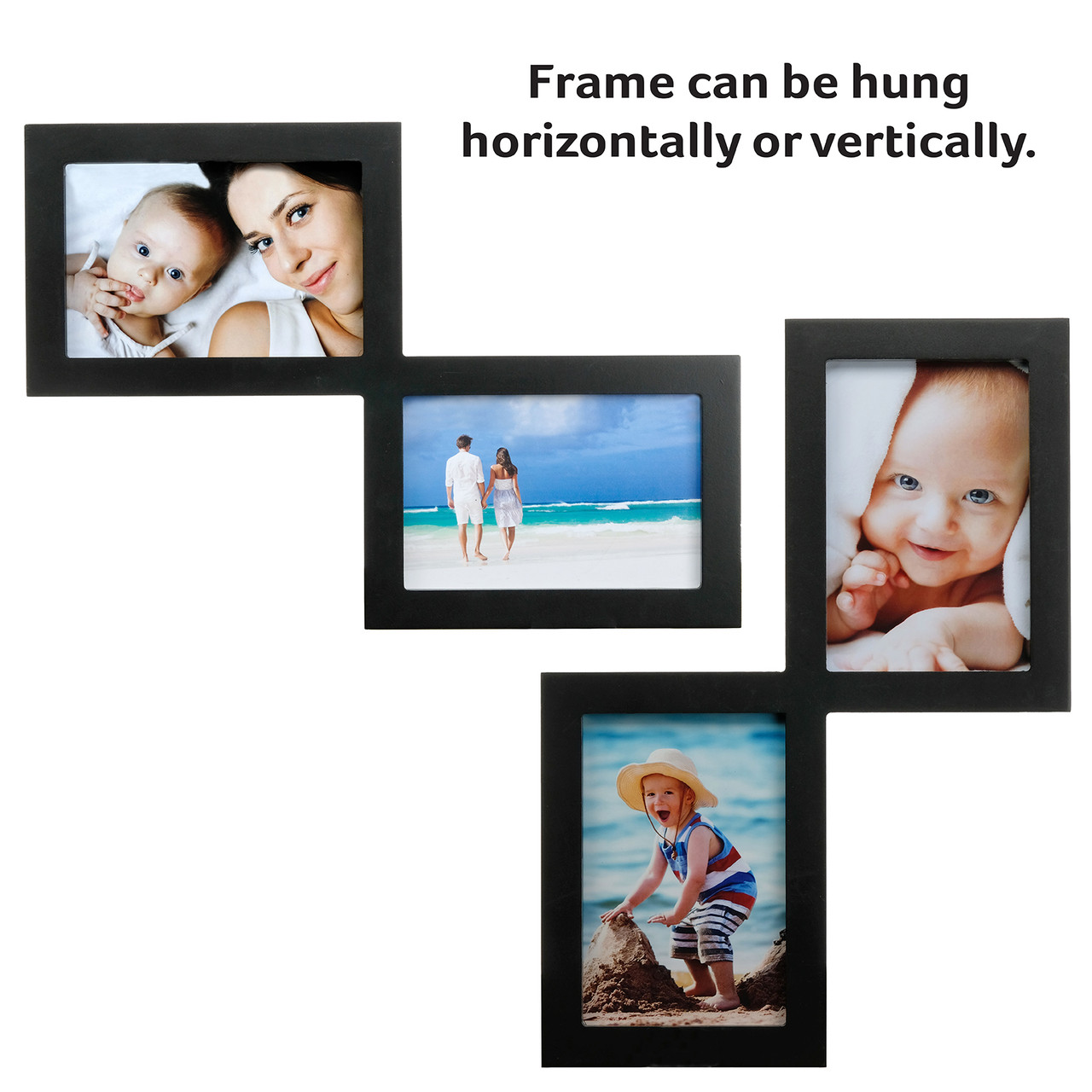 Black and White 4x6 Collage Frame - Holds 4 4x6 Photos (2 Pack) - Excello  Global Brands