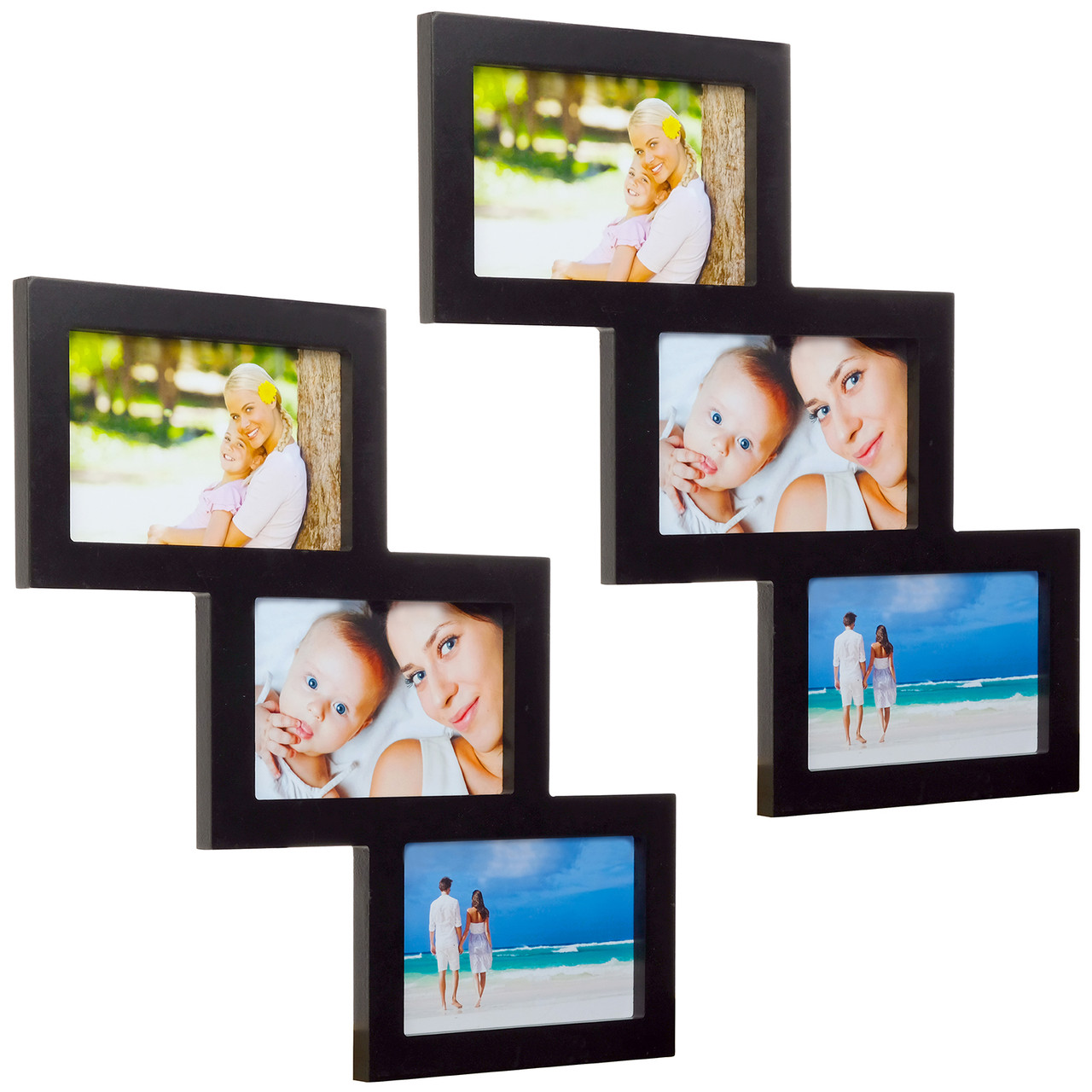 Black and White 4x6 Collage Frame - Holds 4 4x6 Photos (2 Pack) - Excello  Global Brands