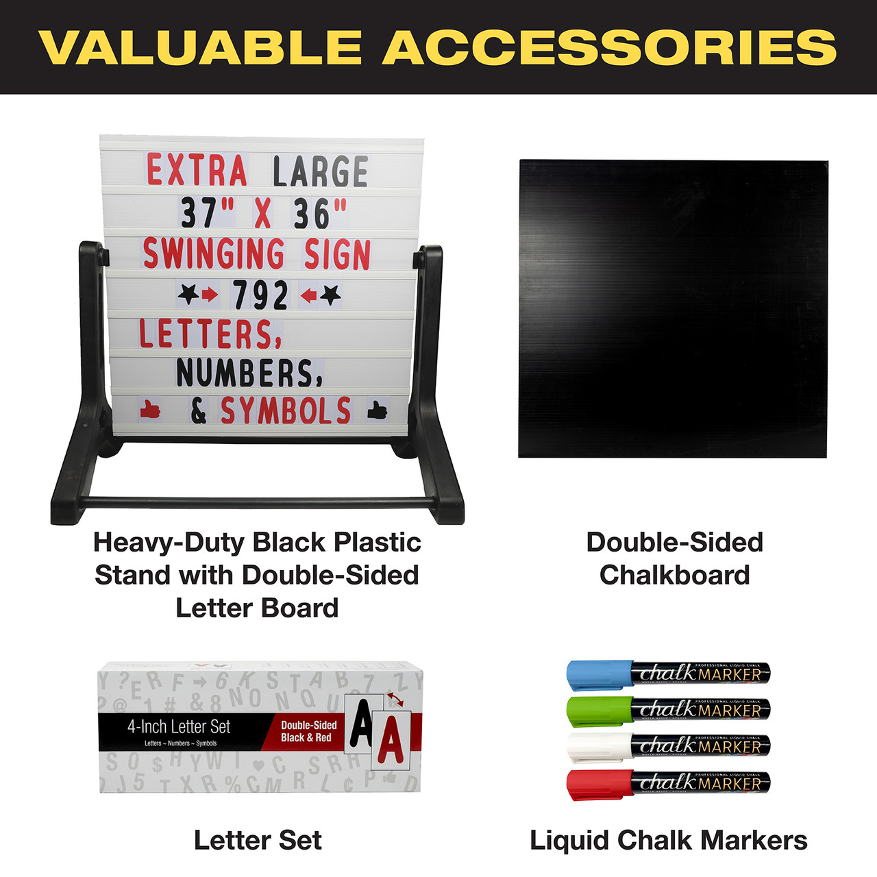 Large Wooden A-Frame Sidewalk Sign 36x20 Felt Letter Board w/ Changeable  Letters - EGP-HD-0084 - Excello Global Brands