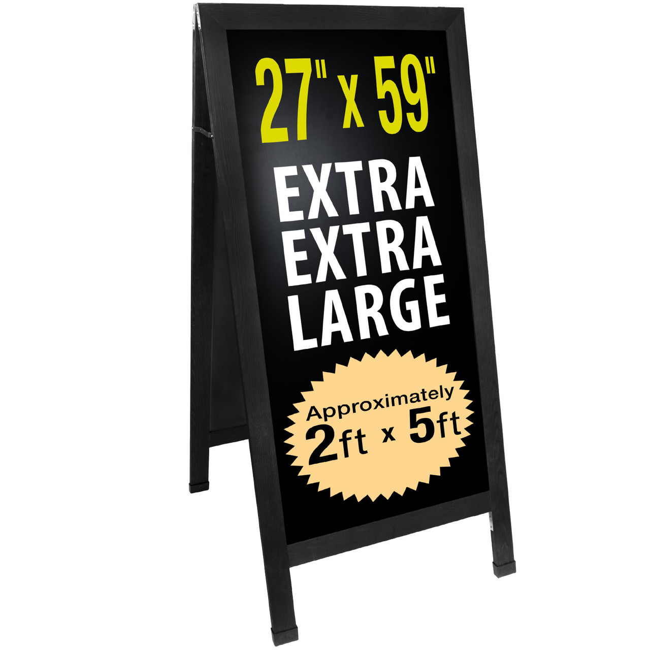 Magnetic A-Frame Chalkboard Sign, Extra Large 20 x 40, Standing Chalkboard  Easel, with Chalk Marker + Chalk & Eraser, Sandwich Board Outdoor Sidewalk  Sign, by Better Office Products (Black) 