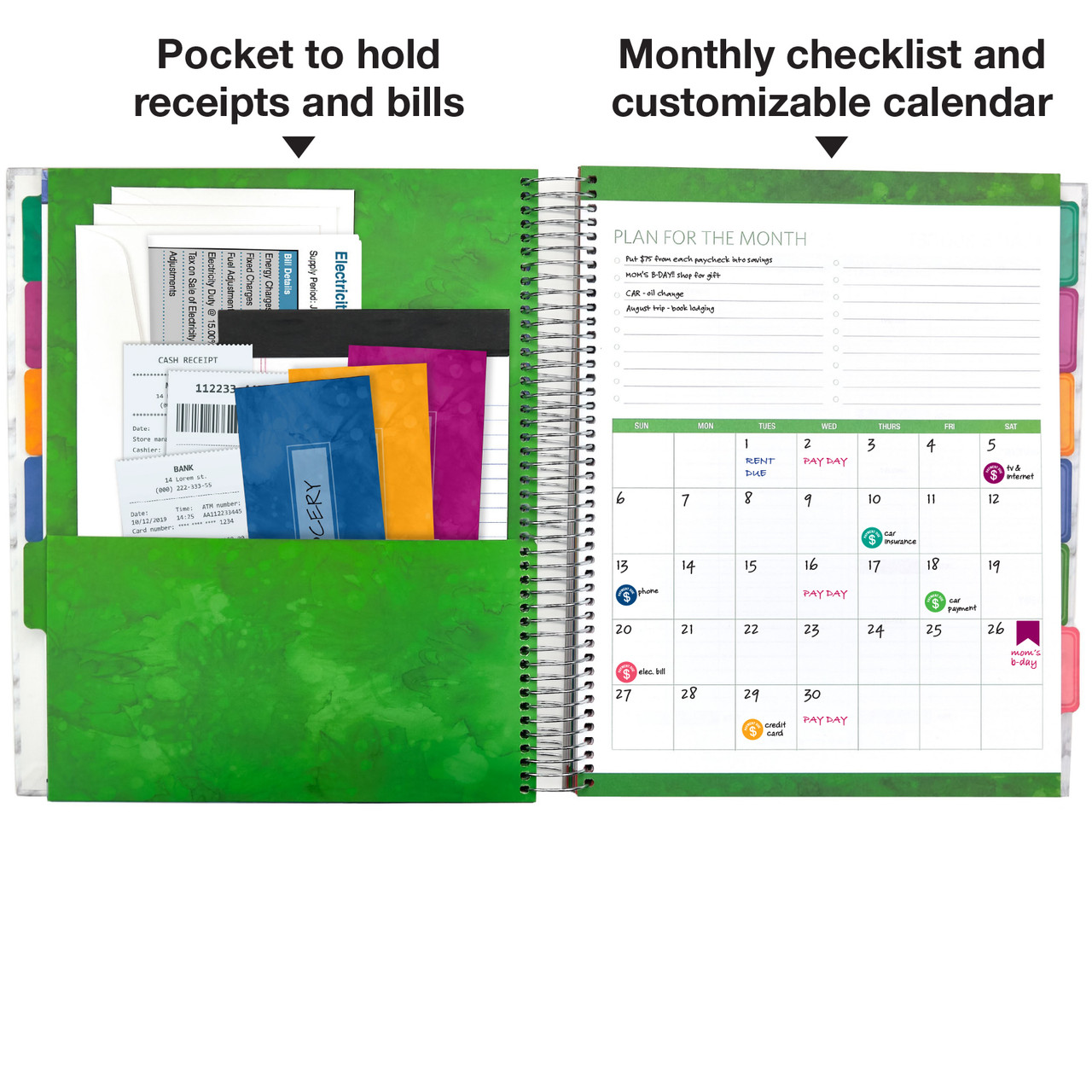 Budget Planner Undated Monthly Bill Organizer 8.3X6.2 Expense Tracker  book