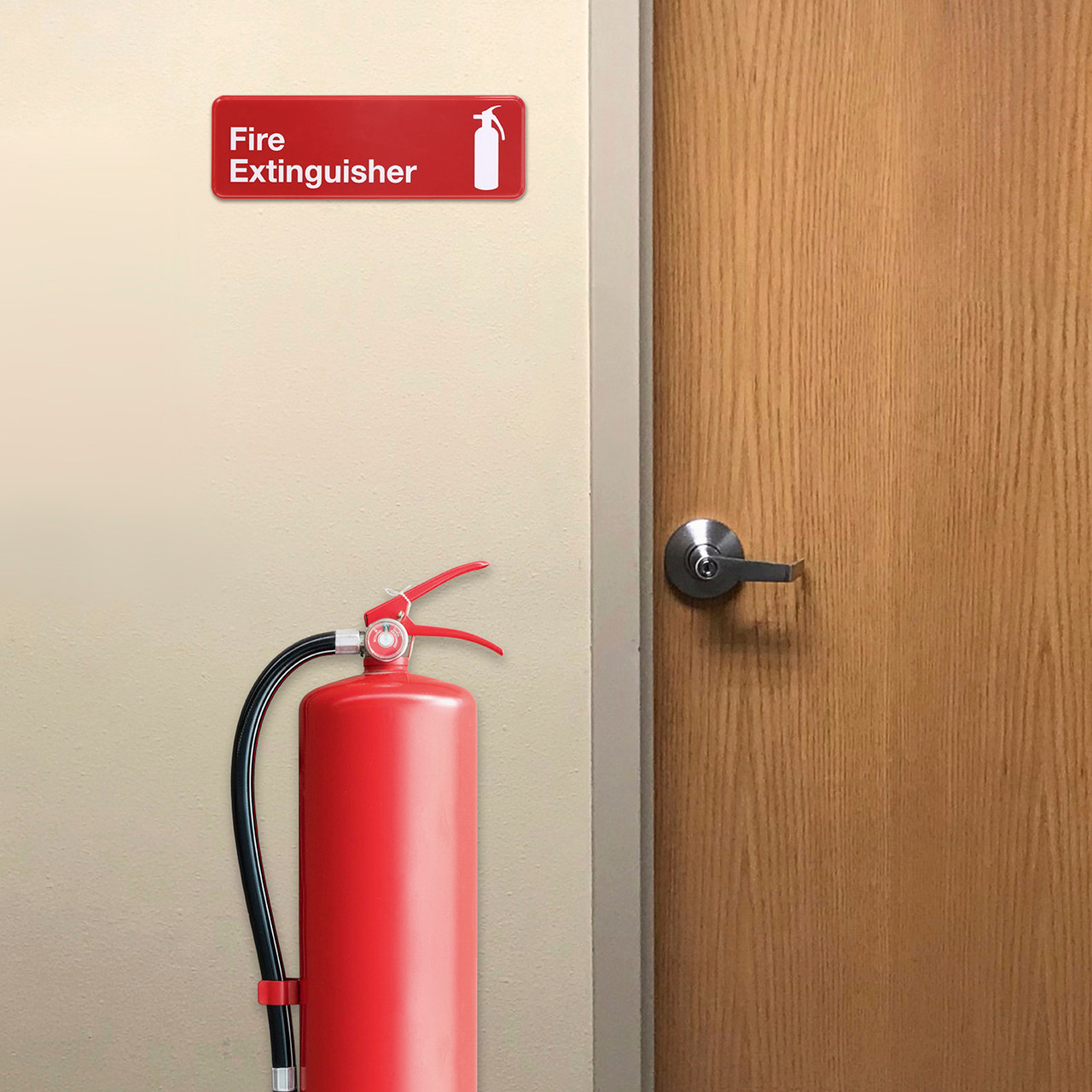 wooden fire extinguisher mount