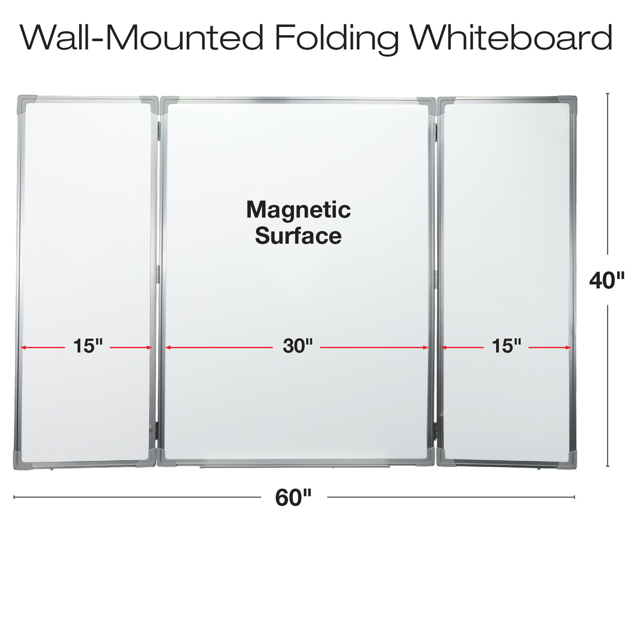 Big Magnetic Foldable Whiteboard For Wall 60X40