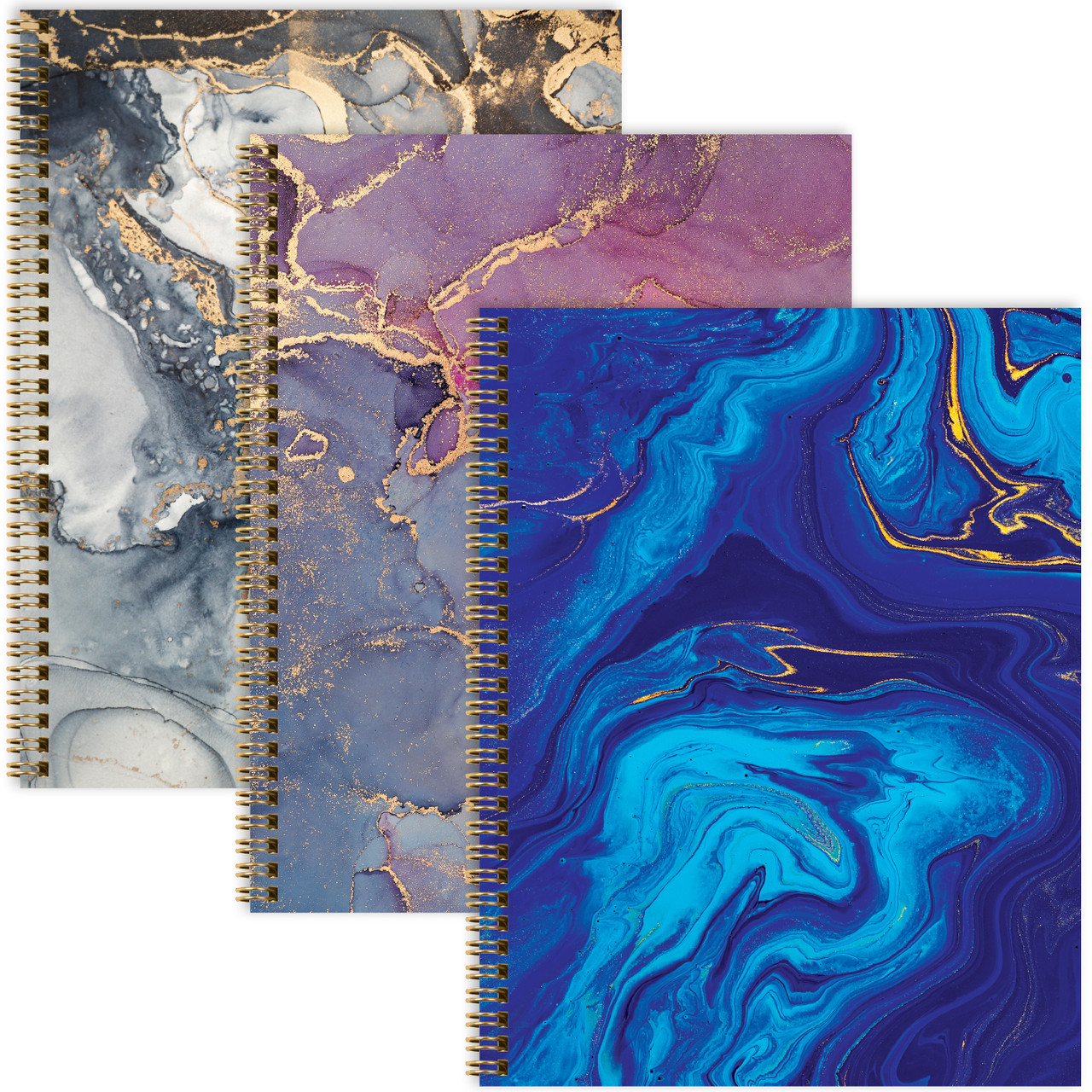 8.5x11 Fashion Spiral Notebook, 3-Pack, 120 Pages, College Ruled