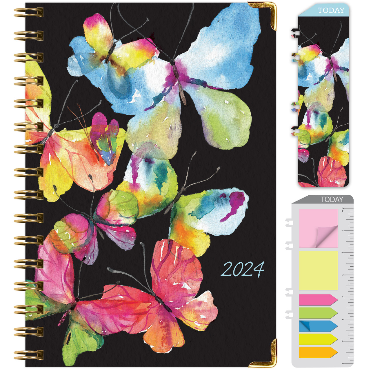 2024 Diary - 2024 Daily Planner, Jan 2024-Dec 2024, Appointment Book 5.75  x 8.25, Daily Planner with Tabs, Pen Loop, Bookmarks, Inner Pocket