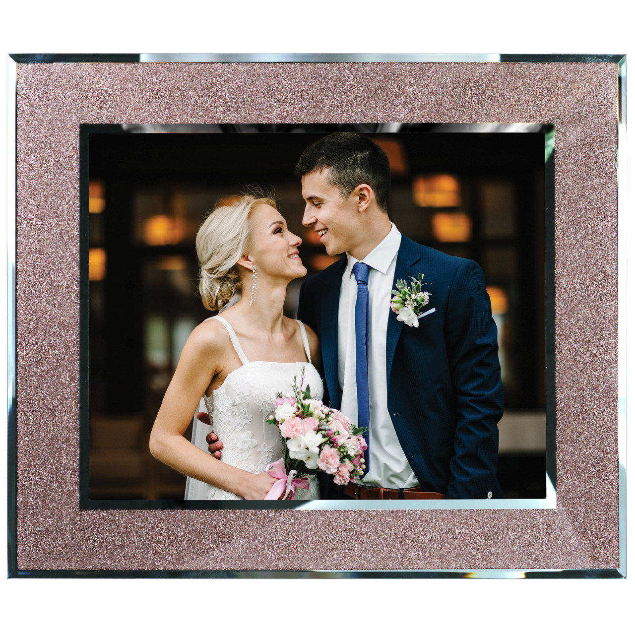 rose gold sparkle photo frame