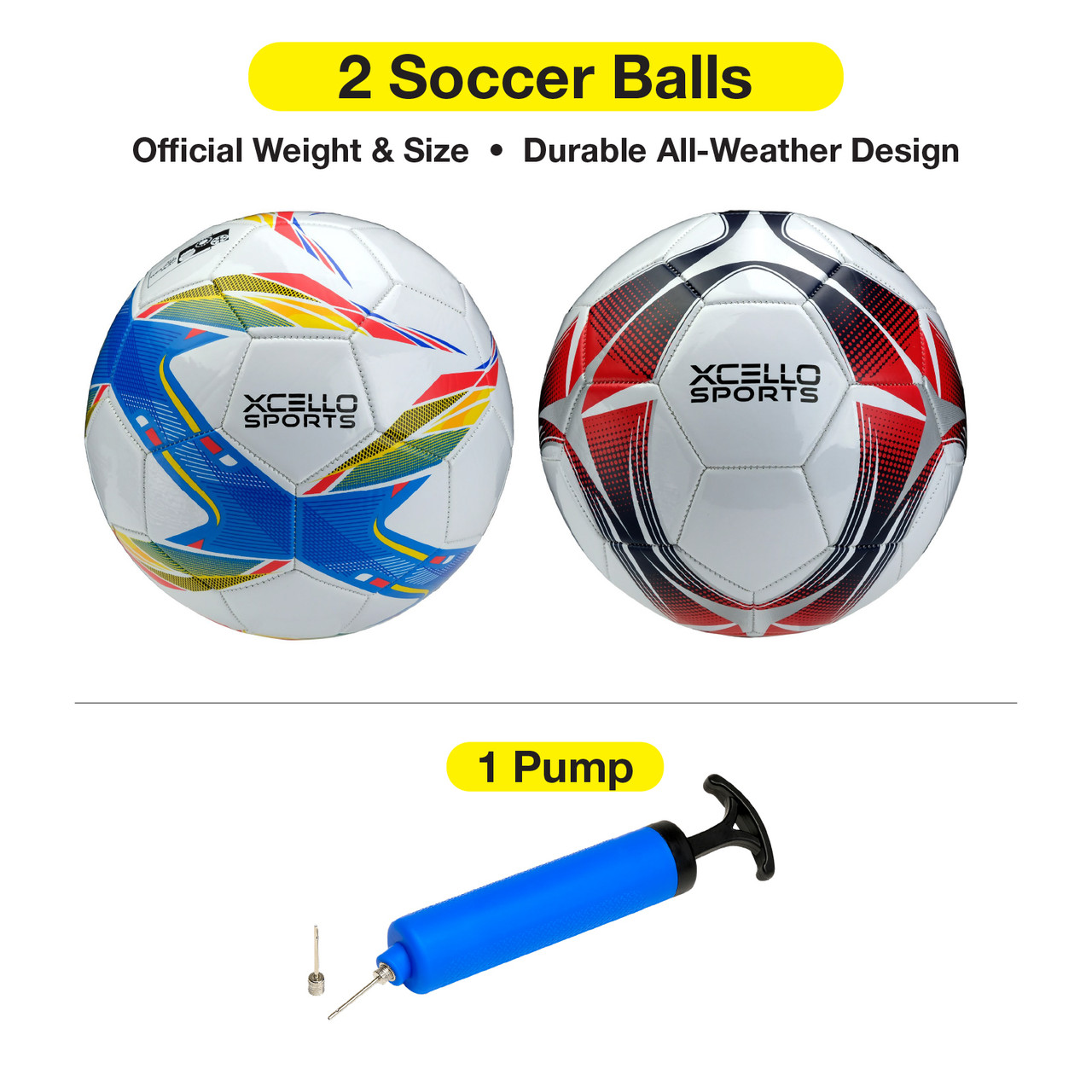 Xcello Sports Soccer Balls - Size 3, 4, or 5 - Two Unique Graphics